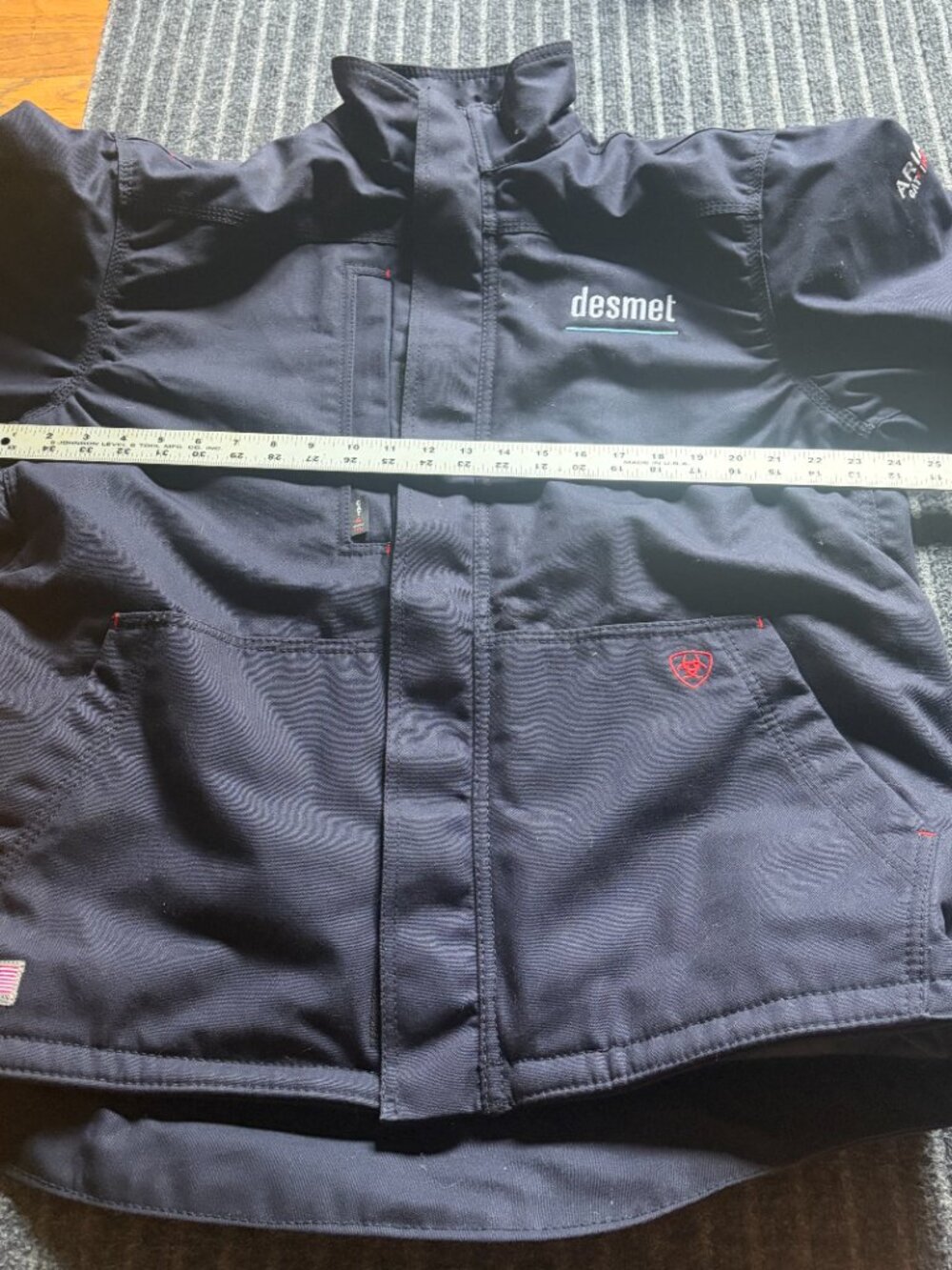 Ariat FR Workhorse Insulated Jacket in Navy Cat 4 2112 Size Medium Company Logo - Picture 15 of 15